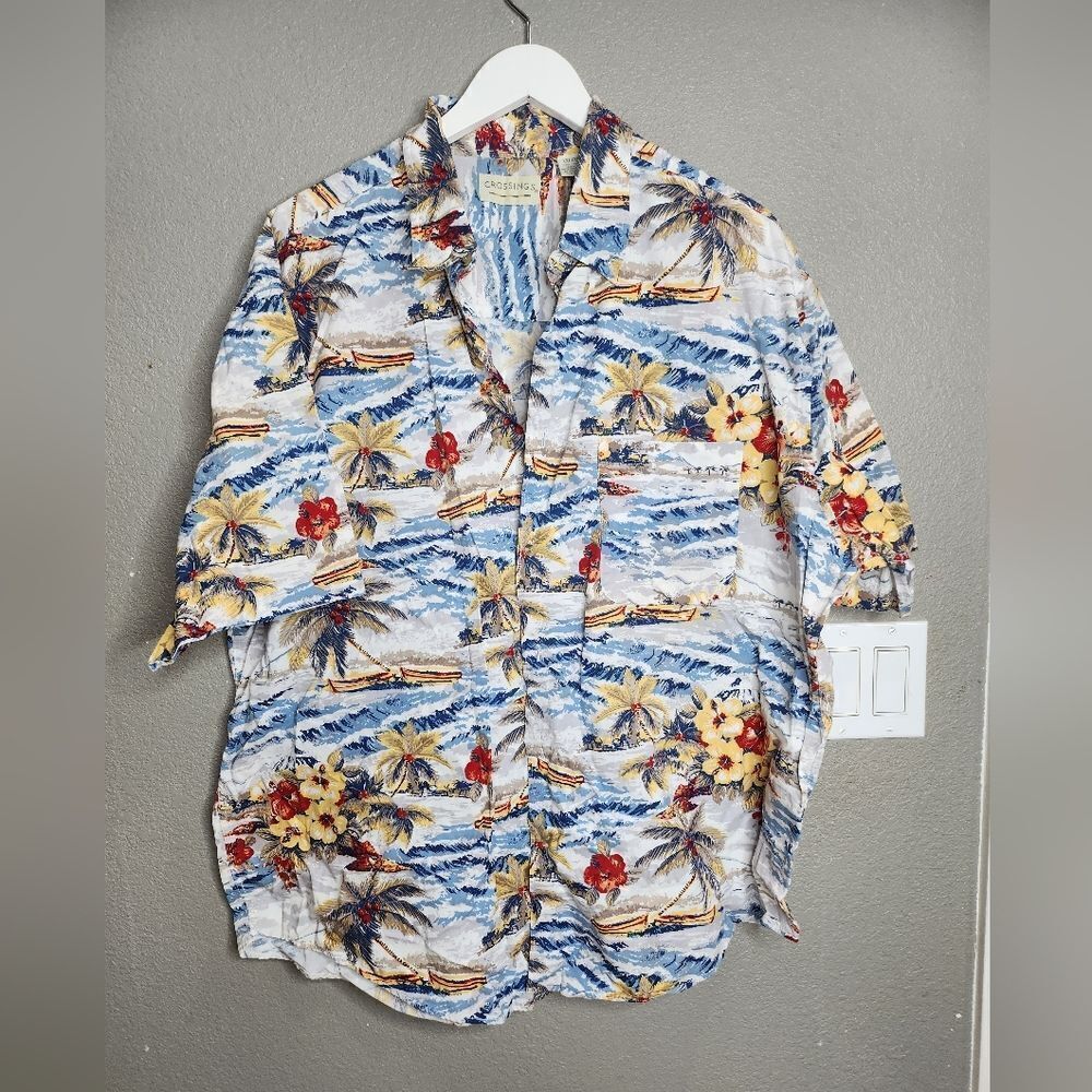 Crossings mens Hawaiian button up shirt